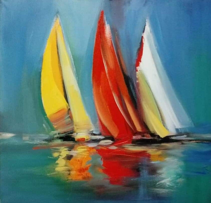 “Sails” Acrylic on canvas. Artist: Daniele Dell&#39;Uomo